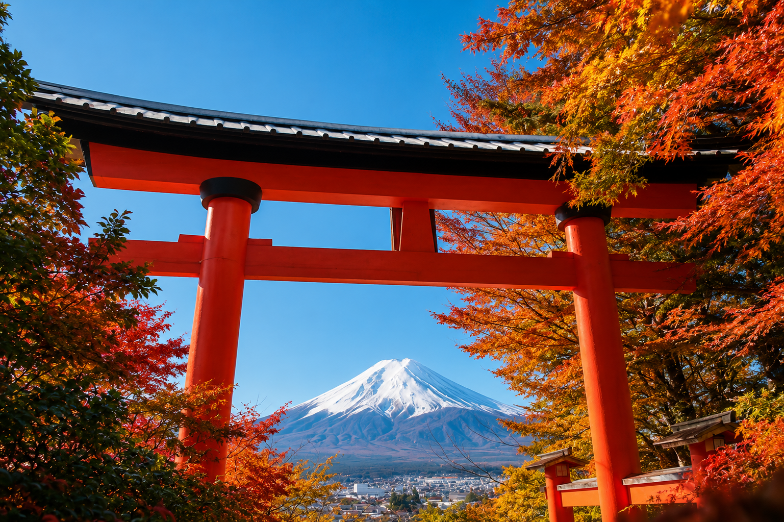 Mount Fuji and a red torii gate representing Japanese brands evaluating U.S. market entry